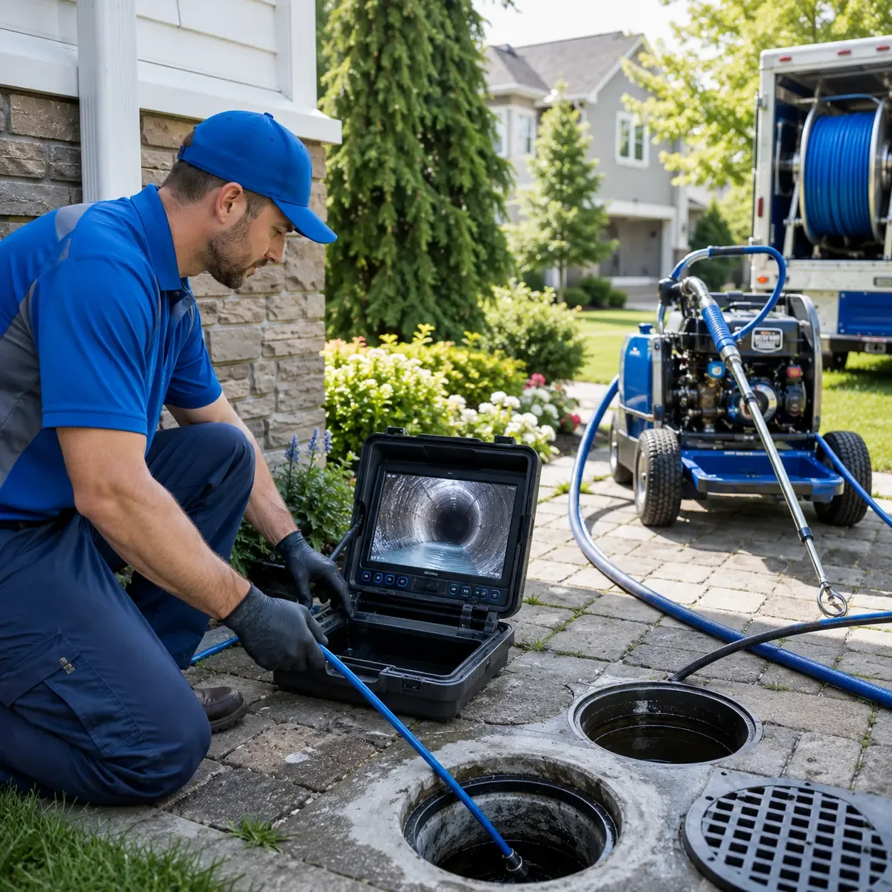 Outdoor drain cleaning professionals serving New Castle, IN
